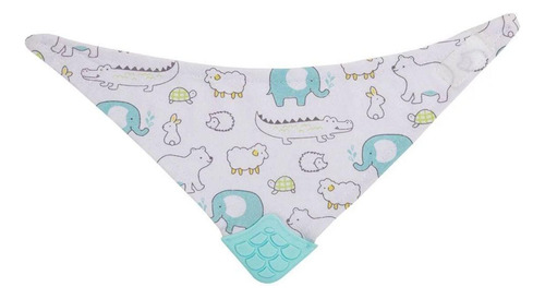 Bandana Baby Com Mordedor Animais Azul Buba