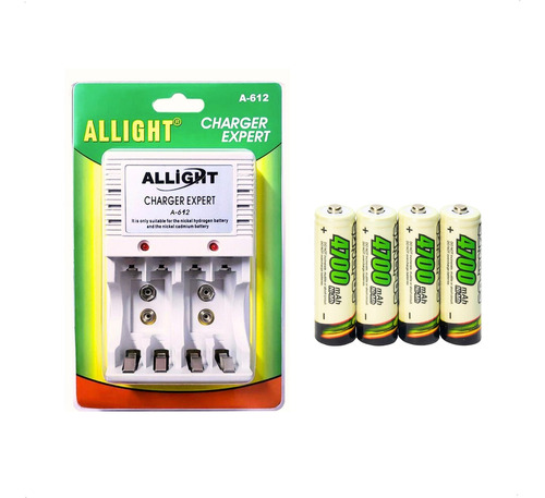 Kit 4 Pilhas + Carregador De Pilhas Rápido Bivolt Aa/aaa