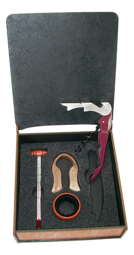 Set Accesorios Para Vino 4 Elementos Caja Regalo Se440
