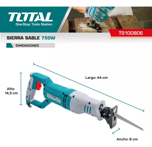 Sierra sable Industrial 750W + Sierra madera + Sierra Metal TOTAL - Total  Tools