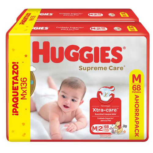 Huggies Supreme Care Pack Ahorro M [136 Uni.]