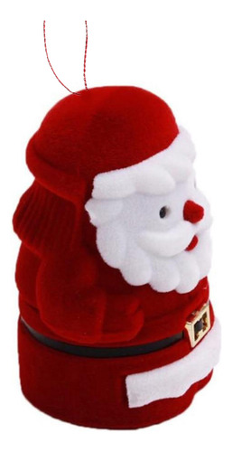 Joyero De Franela De Papá Noel En Caja De Regalo Con Forma D