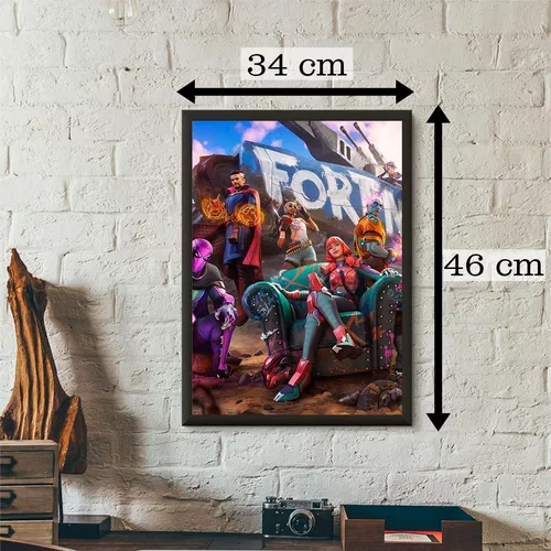 Quadro Decorativo Jogo Fortnite A3 - C/ Moldura E Vidro