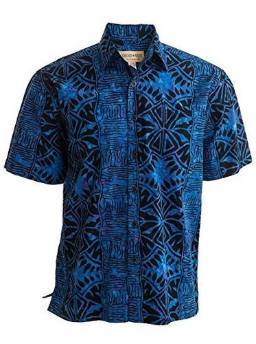 Camisa De Batik Hawaiana Tropical Del Bosque Geometrico Del 