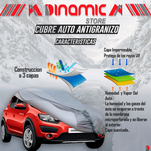 Imagen 3 de 7 de Funda Cubre Auto Antigranizo Sujecion Renault Sandero Cuotas