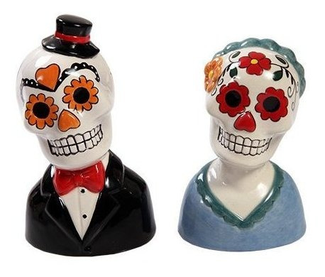 Tradicional Boda Par Mexicano Azucar Dia Muerto Calavera Sal