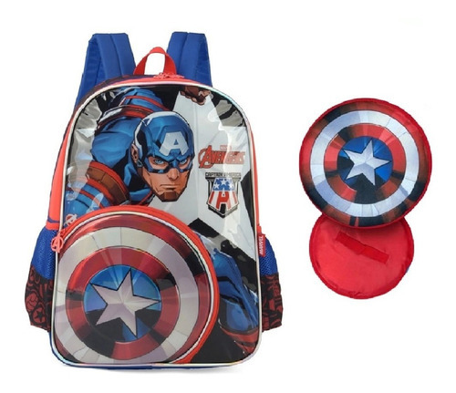 Mochila Costas Escudo Capitão América Infantil Luxcel