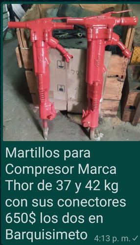 Imagen 2 de 2 de Martillos Neumáticos Para Compresor Marca Thor 37 Y 42 Kg