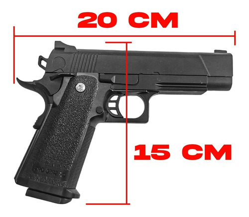 Imagen 3 de 10 de Pistola Airsoft Ops Black 6 Mm Replica Metalica Vigor