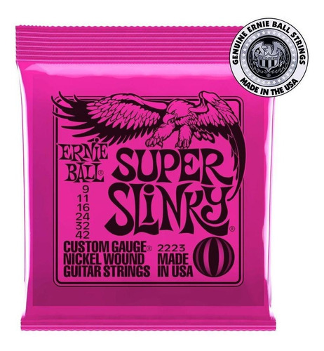 Encordoamento Ernie Ball 2223 Super Slinky 009 Para Guitarra