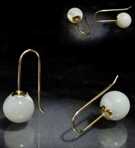 Imagem 5 de 9 de Pedras - Par Brincos Madrepérolas Naturais E Ouro, Cód214b67