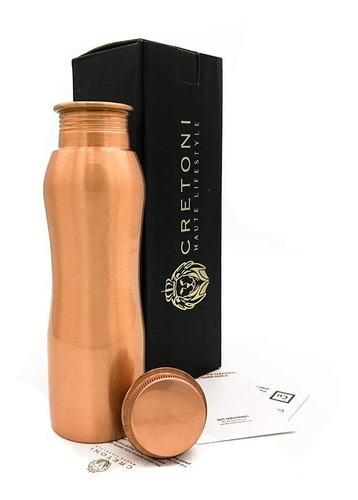 Cretoni Copperlin Botella De Agua De Cobre Puro Curvado E...