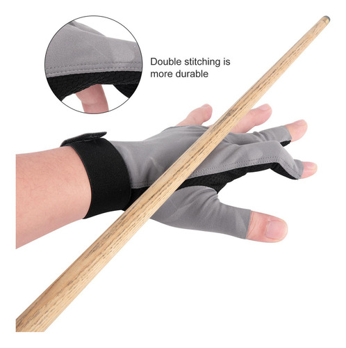 Guante De Billar De 3 Dedos, Guante De Billar De Mano Gris