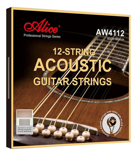 Cuerdas Para Guitarra Acústica 12 Cuerdas Alice Aw4112