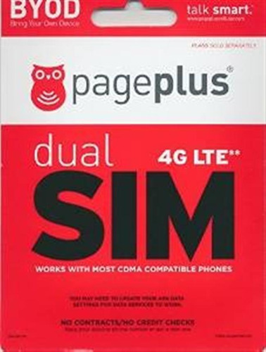 Page Plus 4g Lte Sim Uso En Cualquier Teléfono Verizon 4g Lt