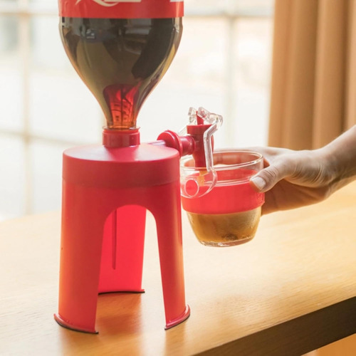 Dispensador De Refresco Despachador De Botella Agua Refill Rojo