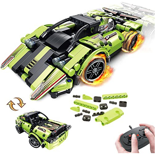 Stem Building Toys Niños 2 1 Control Remoto Racer Snap...