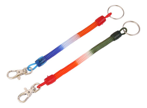 Y 12pcs Resorte De Plástico Espiral Llavero Retráctil Clips