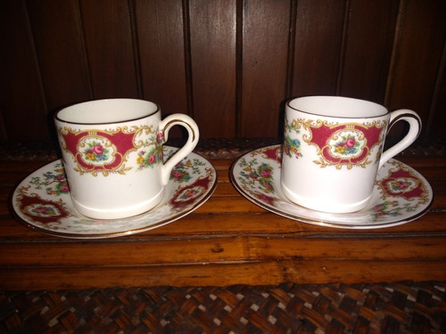 Juego De Dos Tazas Y Platos Coalport Made In England Numerad