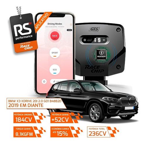 Racechip Bmw X3 Xdrive 20i 2.0 Chip De Potência Gts V2 + App