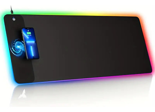 Mousepad Gamer Xl Carga Inalámbrica Rgb Philco Pro Negro