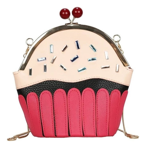 Bolsa Forma De Cupcake Panque Crossbody Kawaii 