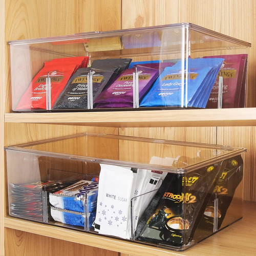 Caja Almacenamiento Bolsas De Té Con Tapa, Caja Organizadora