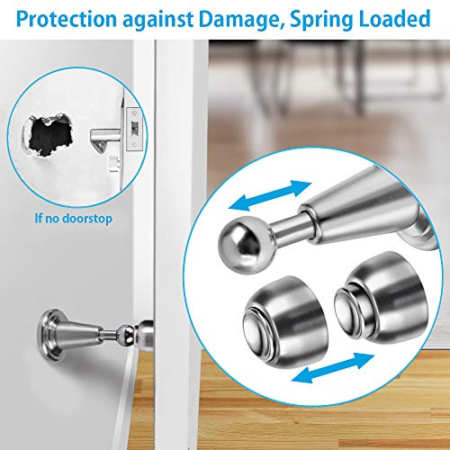 Door Stopper, 6 Pack Magnetic Door Stop, Soft-catch Mag...