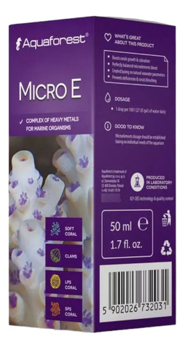 Micro E 50 Ml Aquaforest Micro Elementos Para Corales Reef