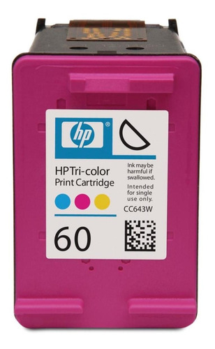 Imagen 2 de 6 de Cartucho De Tinta Hp 60 Tricolor