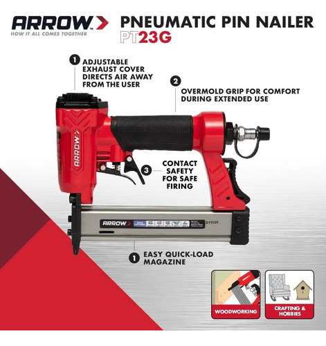 Pistola Clavadora Neumática Compacta 23g Arrow Pt23g