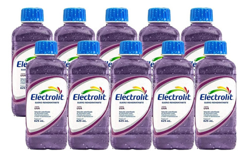 Suero Rehidratante Electrolit Sabor Uva 10 Pzs De 625 Ml C/u
