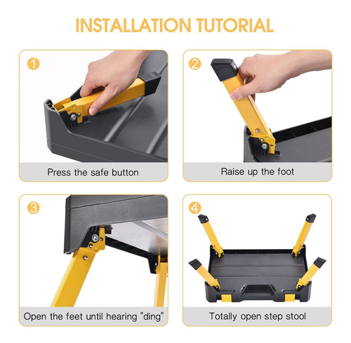 Toolf Escalera Estuche Taburete Antideslizante Escalon