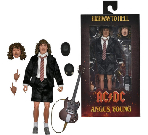 Ac Dc Angus Young Neca Figura Articulada De Lujo Rock