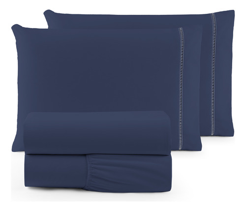 Roupa De Cama Solteiro Micropercal 400 Fios Ponta Palito