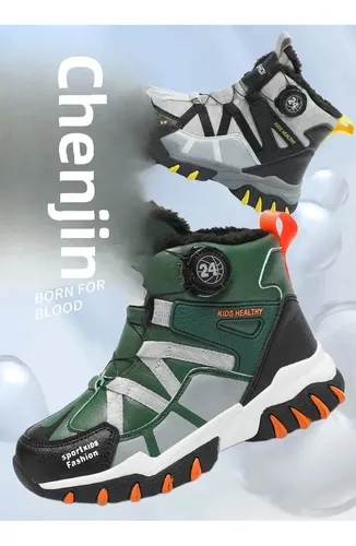 Botas De Nieve Impermeables Cálidas Con Forro Polar Para Niñ