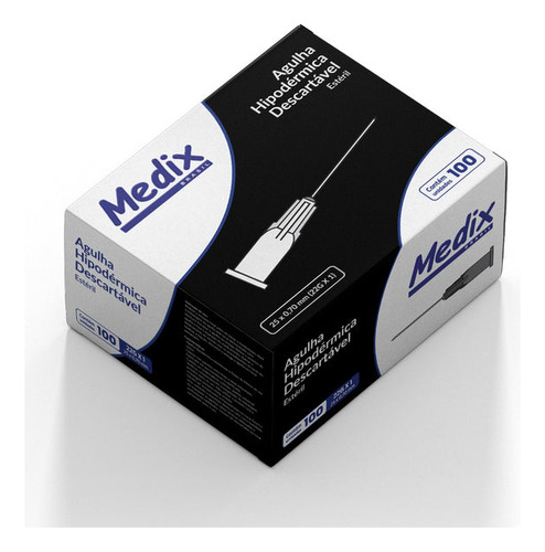 Agulha Preta 25x07 Hipodermica Intramuscular (22gx1) Cx 100