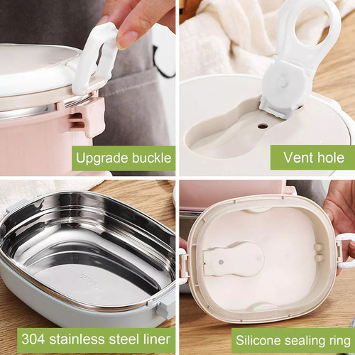 Caja Bento Con Aislamiento Térmico De Acero Acero Inoxidable