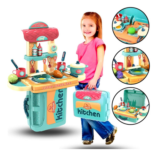 Cozinha Infantil Completa De Brinquedo Grande Fogão Pia