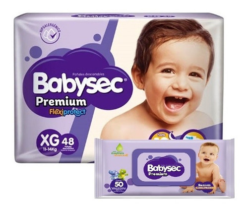 Babysec Premium Jumbo Pack+toallitas Xg [48 Uni.]