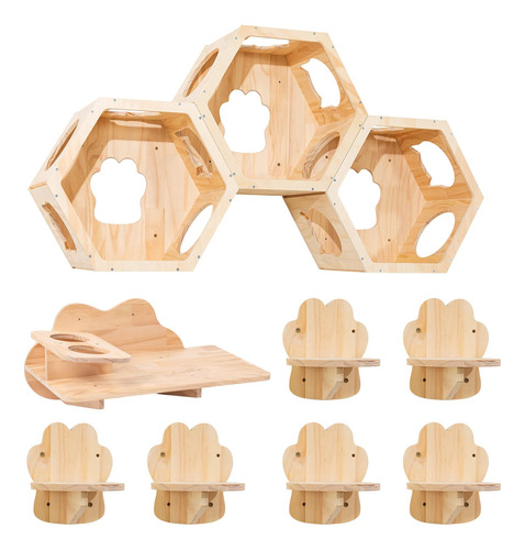 Kvida Estantes Hexagonales De Pared Para Gatos Para Felinos 