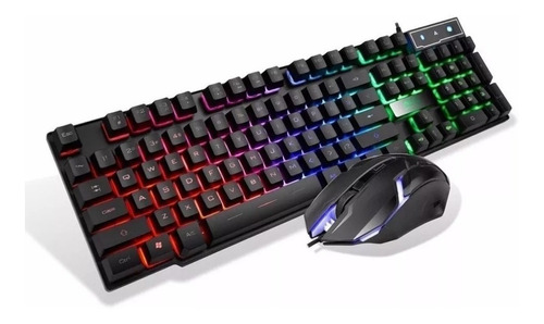 Kit Set Teclado Mouse Daihatsu D-ga100 Led Rgb Gamer Impacto Color del teclado Negro