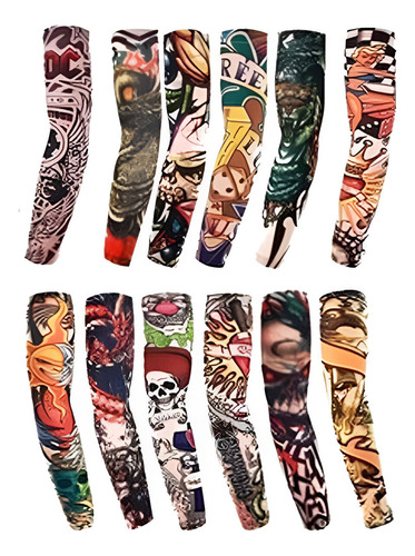 Kit 4 Tattoos Sleeve Braço Tatoos Fake Panturrilha - 38cm