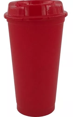 Vaso para café con Tapa  Vaso Cafetero de plástico de 16 Oz