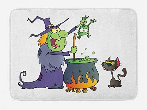 Tapete De Baño - Lunarable Witch Bath Mat, Crazy Old Woman W