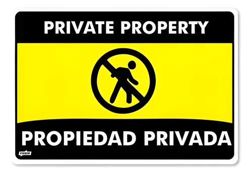 Señal Propiedad Privada Prohibido Ingreso 35 X 24 Cm !!!!!!!