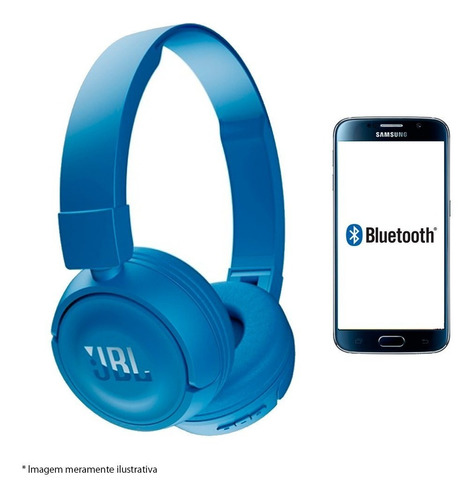 Fone Ouvido Microfone Bluetooth Bateria Recarregavel Azul