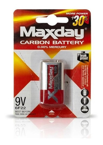 Batería 9v  Cuadrada | Maxday  | (2 Unidades) 