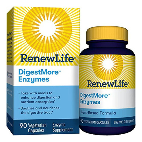 Renew Life Enzima Digestiva Para Adultos - L-glutamina, Dige