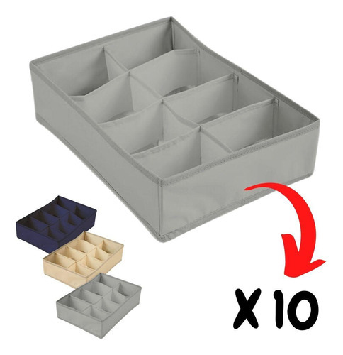 Organizador combinado de 10 cajones para ropa interior Sutiâ, 8 divisiones